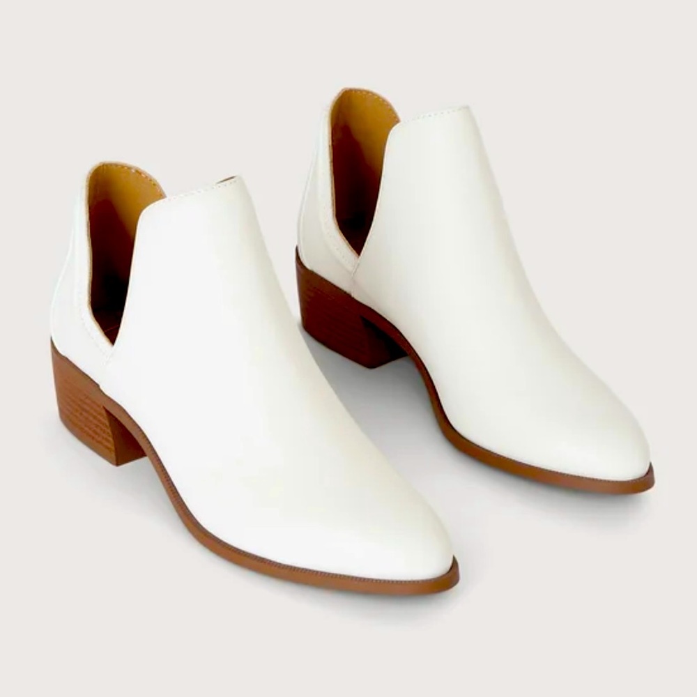 Lulus Rager White Cutout Ankle Booties